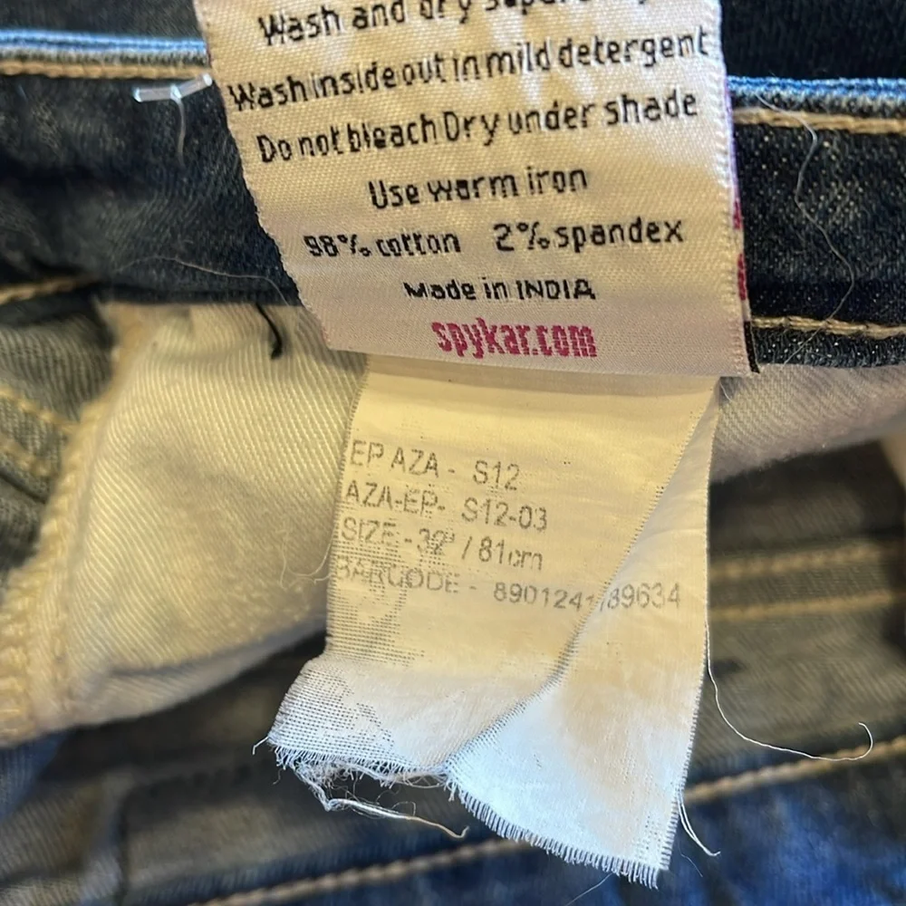 Spykar W32 Blue Stretch Slim Fit Jeans Mid Rise 31” Inseam - Picture 8 of 12